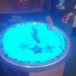 Gestalten von Kunstwerken an der Lichterplatte mit verschiedenen Materialien. Gestalten von Kunstwerken an der Lichterplatte mit verschiedenen Materialien.