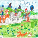 Nr.: 9
"Eine grüne Natur mit vielen Bäumen und Schutzhäusern für Tiere. Es gibt keine Autos mehr, sondern es wird auf Pferden geritten." Nr.: 9