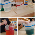 Wasser färben mit Krepppapier!