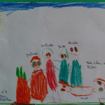 Die Kinder haben zu der Geschichte "Das Rübchen" gemalt.