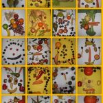 Kinder haben Gesichter aus Obst und Gemüse gestaltet. Kinder haben Gesichter aus Obst und Gemüse gestaltet.